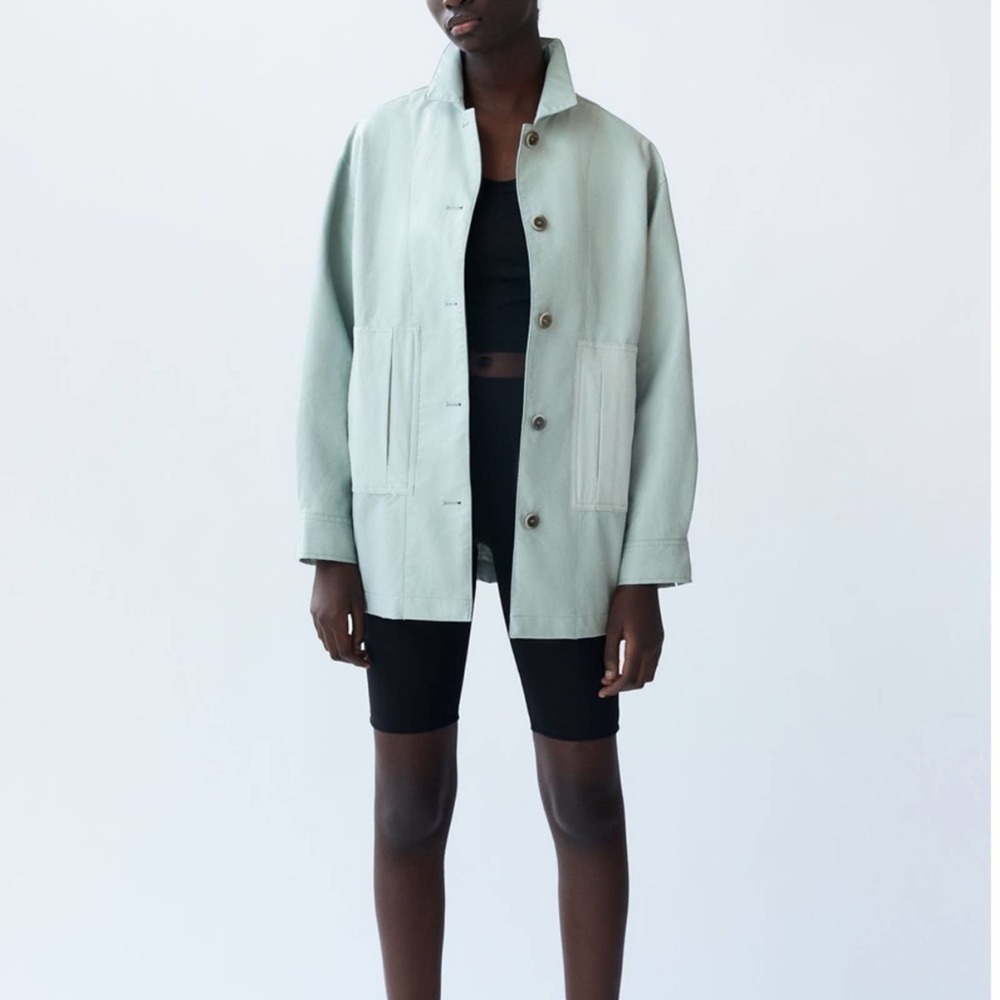 NWT Zara Barn Jacket Tonal Pockets #0069